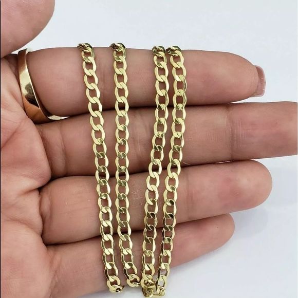 Jewelry - REAL 10K Yellow Gold Men’s Cuban Chain 4mm 22"